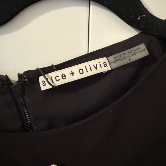 LBD Alice + Olivia Virgil Belted Mini Dress size 6 tie waist LBD NWT - Picture 4 of 7